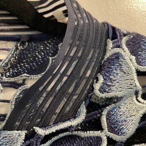 Spring jacket - never worn - blue white navy lace bomber style